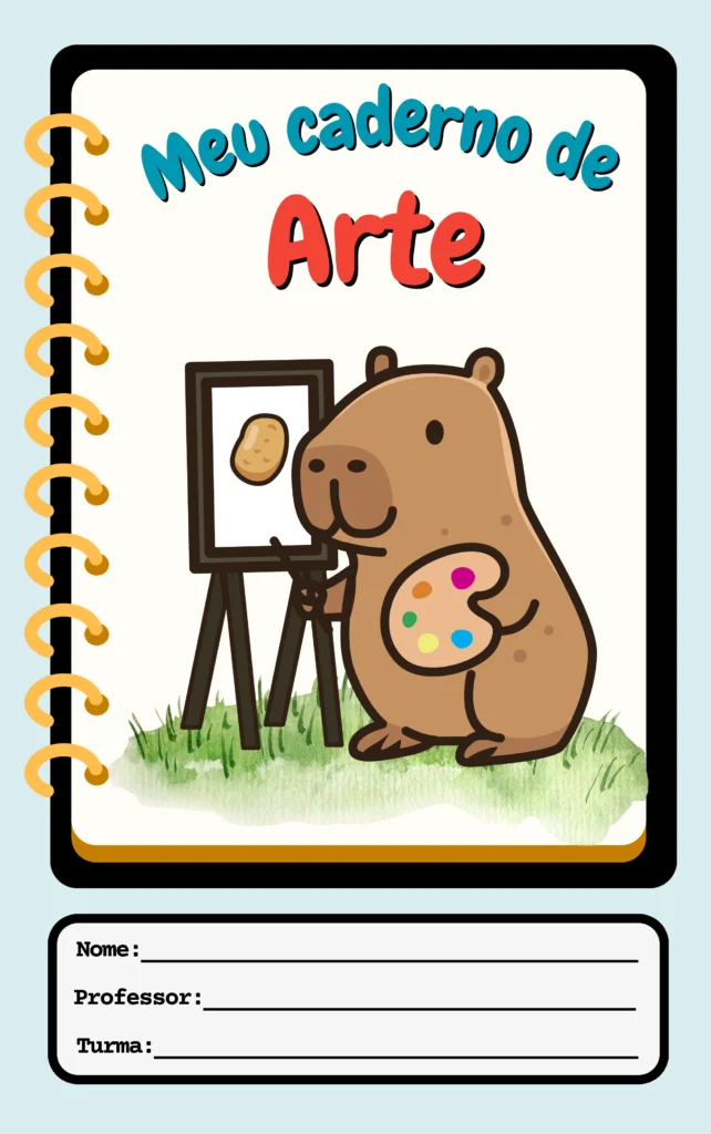 Capa de Caderno Infantil Capivara em PDF — p5 | Atividades Educação Infantil (ensinoja.com.br)