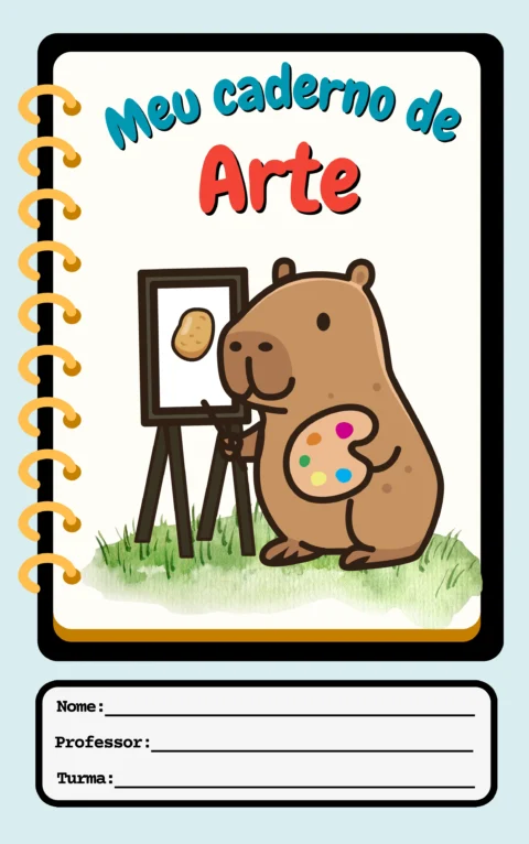 Capa de Caderno Infantil Capivara em PDF — p5 | Atividades Educação Infantil (ensinoja.com.br)