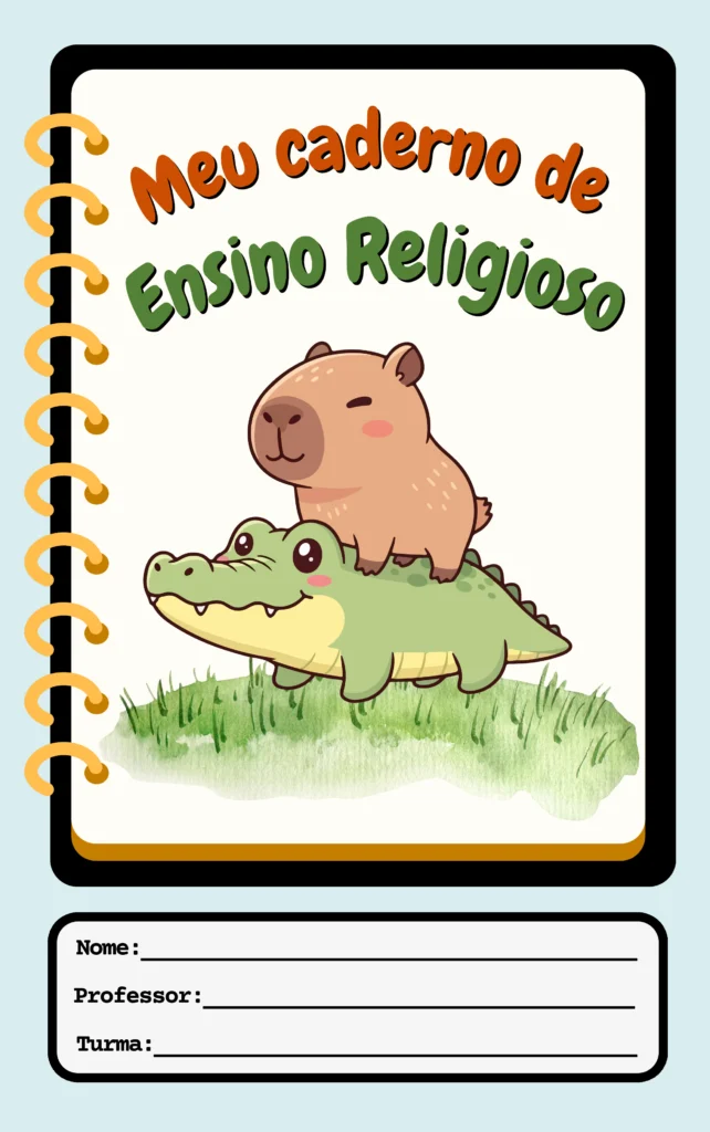 Capa de Caderno Infantil Capivara em PDF — p6 | Atividades Educação Infantil (ensinoja.com.br)