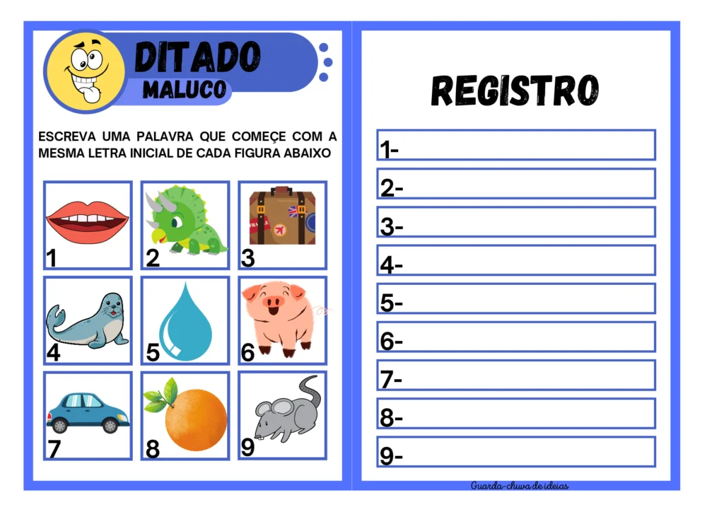 Ditado Maluco: Atividades de Consciência Fonológica — p1 | Atividades Educação Infantil (ensinoja.com.br)