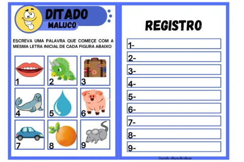 Ditado Maluco: Atividades de Consciência Fonológica — p1 | Atividades Educação Infantil (ensinoja.com.br)