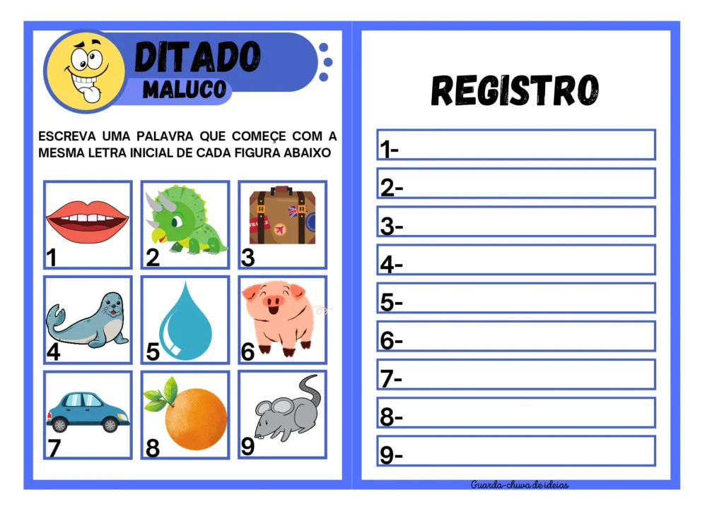 Ditado Maluco: Atividades de Consciência Fonológica