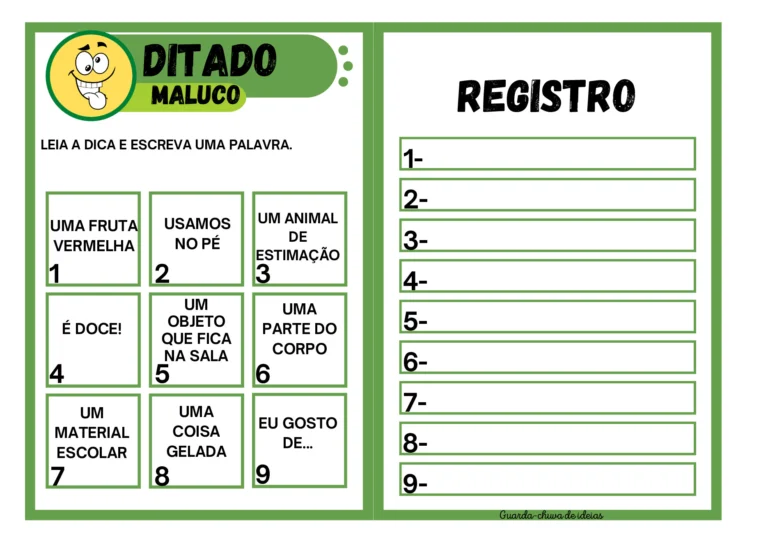 Ditado Maluco: Atividades de Consciência Fonológica — p3 | Atividades Educação Infantil (ensinoja.com.br)