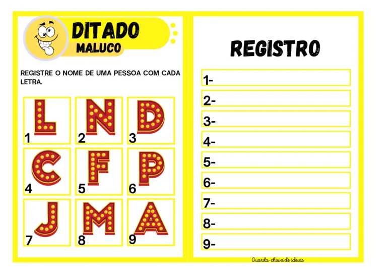 Ditado Maluco: Atividades de Consciência Fonológica — p6 | Atividades Educação Infantil (ensinoja.com.br)
