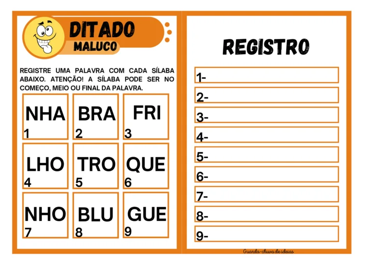 Ditado Maluco: Atividades de Consciência Fonológica — p7 | Atividades Educação Infantil (ensinoja.com.br)