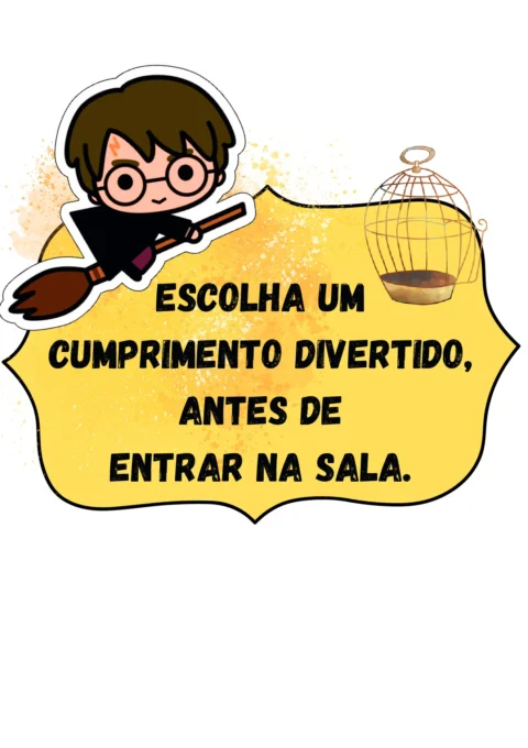 Painel de Cumprimentos Divertidos, Tema: HARRY POTTER (PDF)