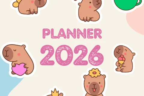 Planner Escolar 2026 Mensal Capivara para Imprimir — p1 | Atividades Educação Infantil (ensinoja.com.br)