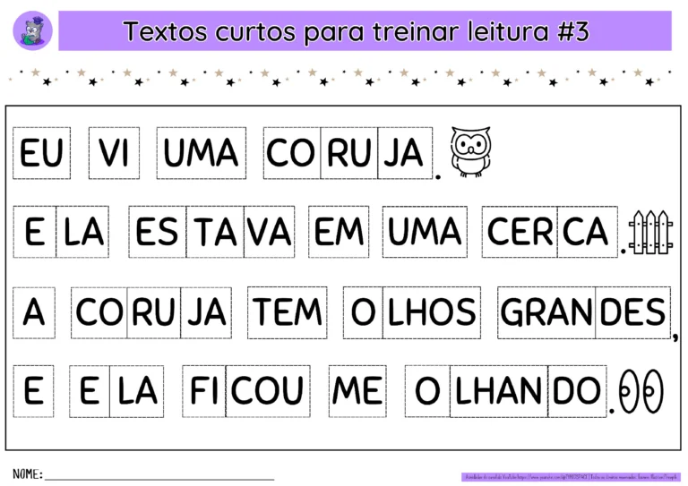 Textos Fatiados para Alfabetização (Pré II e 1º Ano) – PDF — p5 | Atividades Educação Infantil (ensinoja.com.br)
