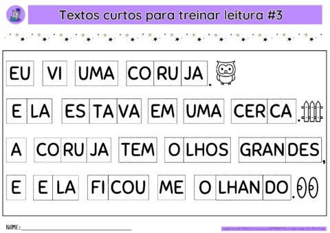 Textos Fatiados para Alfabetização (Pré II e 1º Ano) – PDF — p5 | Atividades Educação Infantil (ensinoja.com.br)