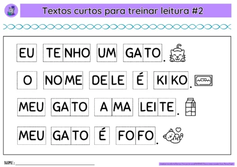 Textos Fatiados para Alfabetização (Pré II e 1º Ano) – PDF — p8 | Atividades Educação Infantil (ensinoja.com.br)
