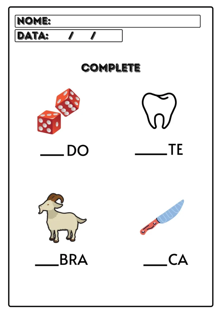 Atividade Letra Inicial para Imprimir – Complete as Palavras (Educação Infantil) — p3 | Atividades Educação Infantil (ensinoja.com.br)