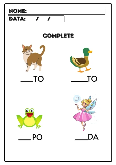 Atividade Letra Inicial para Imprimir – Complete as Palavras (Educação Infantil) — p4 | Atividades Educação Infantil (ensinoja.com.br)