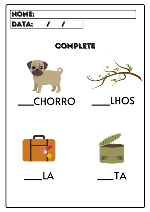 Atividade Letra Inicial para Imprimir – Complete as Palavras (Educação Infantil) — p7 | Atividades Educação Infantil (ensinoja.com.br)