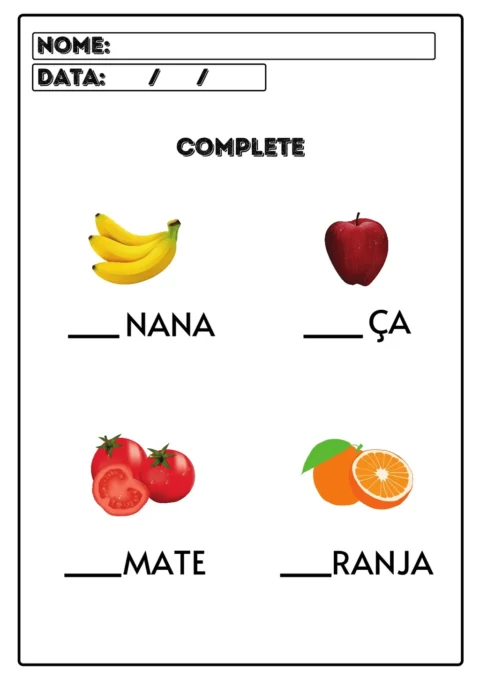 Atividade Letra Inicial para Imprimir – Complete as Palavras (Educação Infantil) — p8 | Atividades Educação Infantil (ensinoja.com.br)