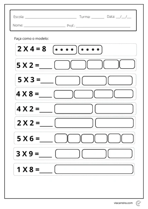 Atividades de Multiplicação 2º Ano para Imprimir (PDF) — p9 | Atividades Educação Infantil (ensinoja.com.br)