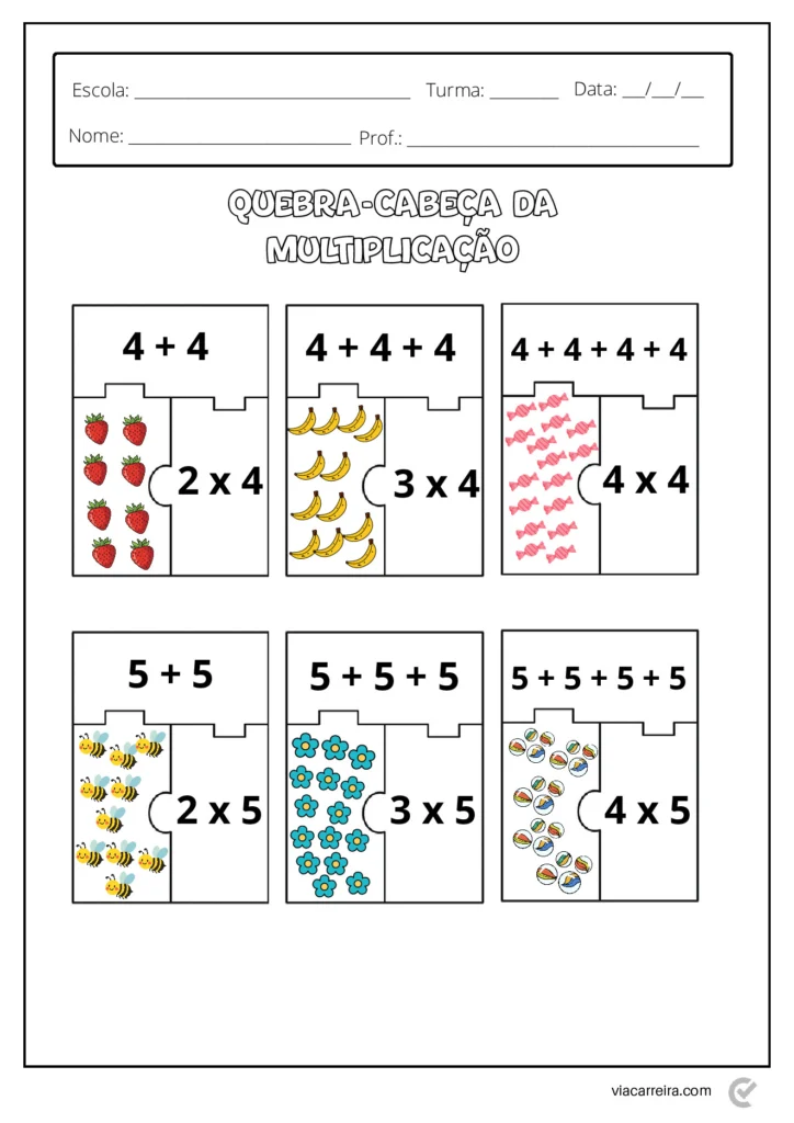 Atividades de Multiplicação 2º Ano para Imprimir (PDF) — p10 | Atividades Educação Infantil (ensinoja.com.br)