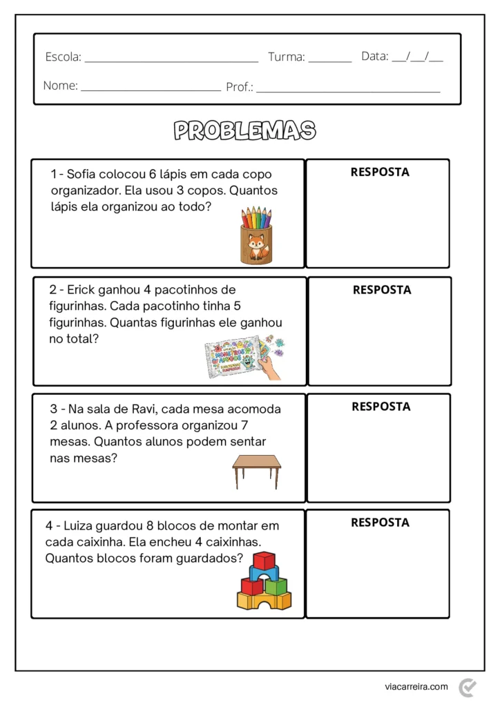 Atividades de Multiplicação 2º Ano para Imprimir (PDF) — p12 | Atividades Educação Infantil (ensinoja.com.br)