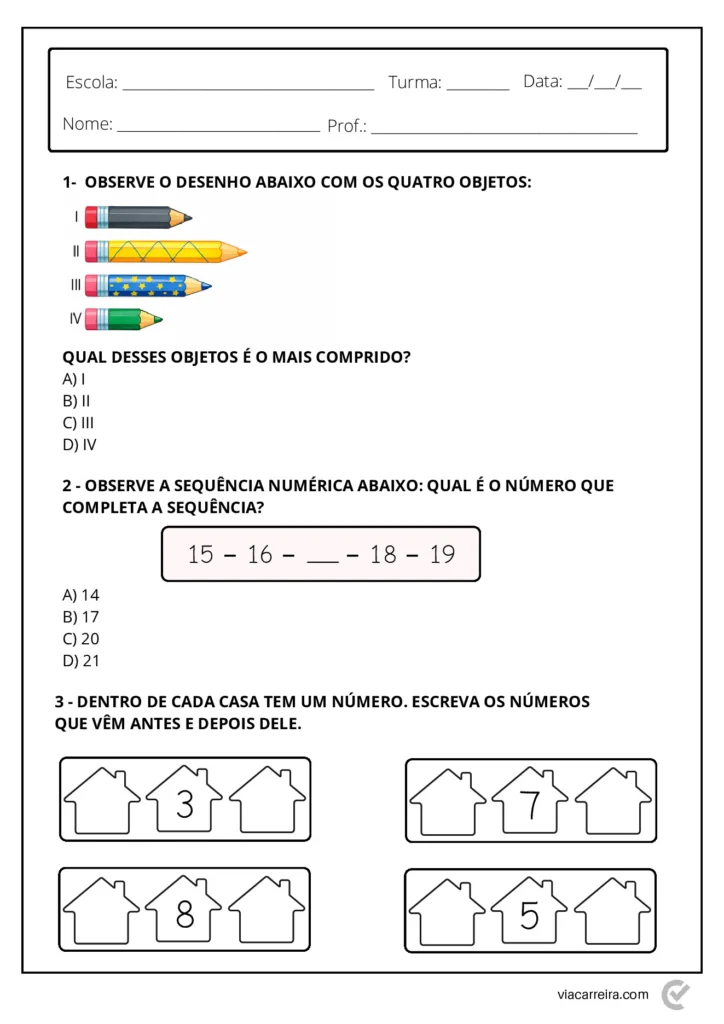 Atividades de Sondagem 2º Ano para Imprimir (PDF) — p8 | Atividades Educação Infantil (ensinoja.com.br)