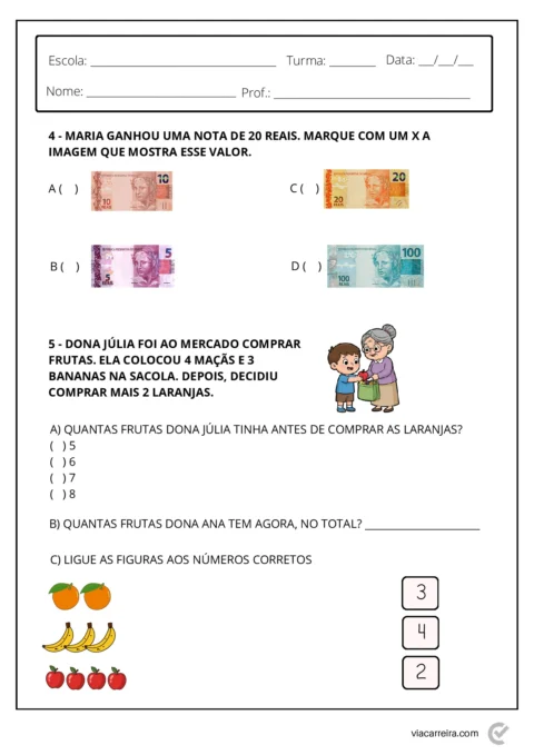 Atividades de Sondagem 2º Ano para Imprimir (PDF) — p9 | Atividades Educação Infantil (ensinoja.com.br)