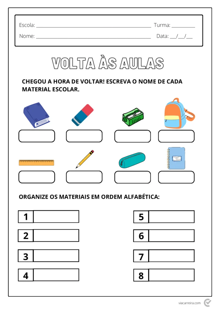 Atividades de Volta às Aulas 1º Ano para Imprimir (PDF) — p14 | Atividades Educação Infantil (ensinoja.com.br)