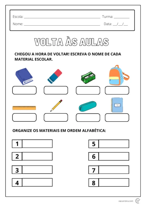 Atividades de Volta às Aulas 1º Ano para Imprimir (PDF) — p14 | Atividades Educação Infantil (ensinoja.com.br)
