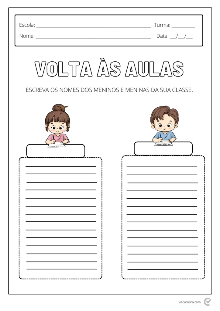 Atividades de Volta às Aulas 1º Ano para Imprimir (PDF) — p16 | Atividades Educação Infantil (ensinoja.com.br)