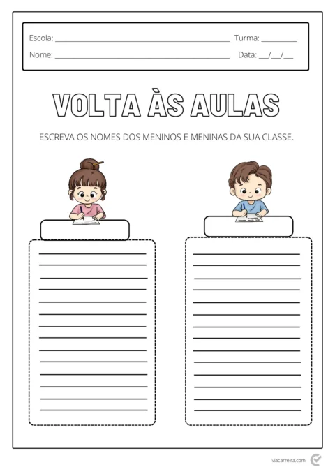 Atividades de Volta às Aulas 1º Ano para Imprimir (PDF) — p16 | Atividades Educação Infantil (ensinoja.com.br)