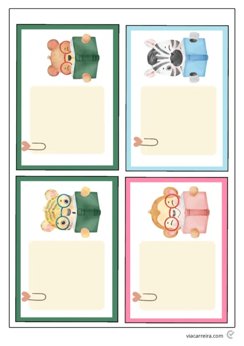 Cartões Volta às Aulas: Boas-Vindas para Imprimir (PDF) — p10 | Atividades Educação Infantil (ensinoja.com.br)