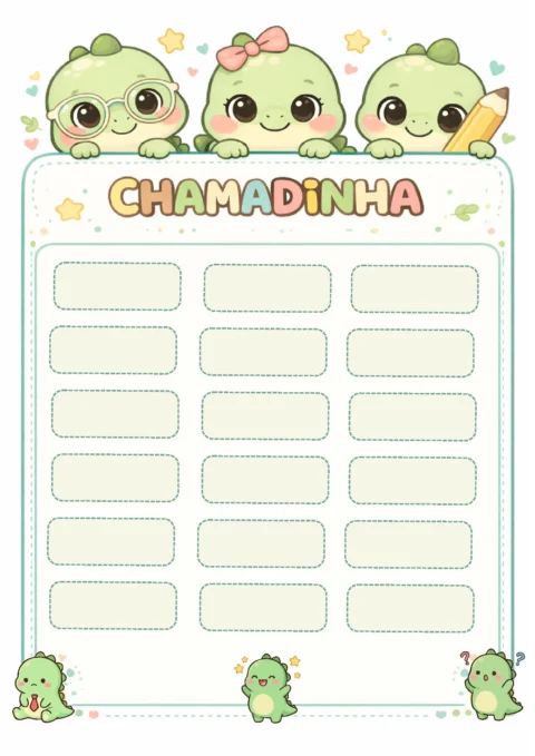 Chamadinha Educação Infantil para Imprimir (Modelos em PDF) — p9 | Atividades Educação Infantil (ensinoja.com.br)