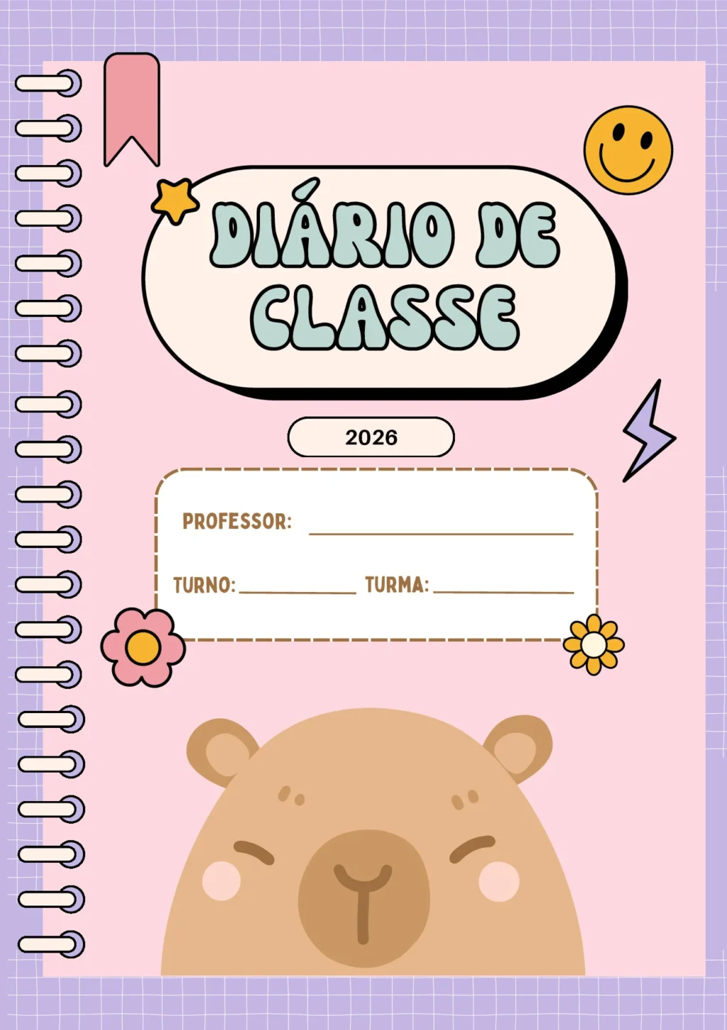 Diário de Classe 2026 para Professor: Imprimir (PDF)