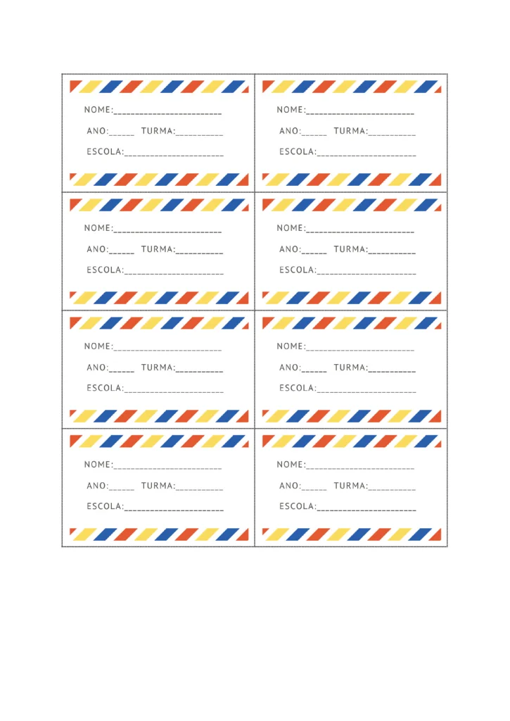 Etiquetas Escolares para Imprimir (10 Modelos em PDF) — p3 | Atividades Educação Infantil (ensinoja.com.br)