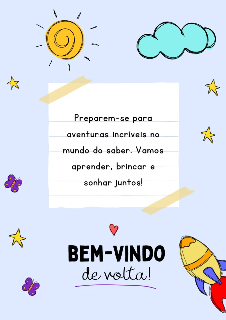 Mensagem de boas-vindas para o novo ano letivo — p9 | Atividades Educação Infantil (ensinoja.com.br)