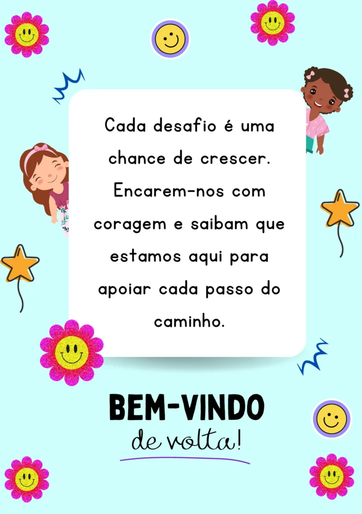 Mensagem de boas-vindas para o novo ano letivo — p10 | Atividades Educação Infantil (ensinoja.com.br)