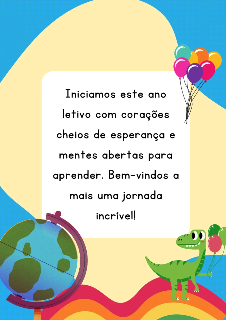 Mensagem de boas-vindas para o novo ano letivo — p14 | Atividades Educação Infantil (ensinoja.com.br)