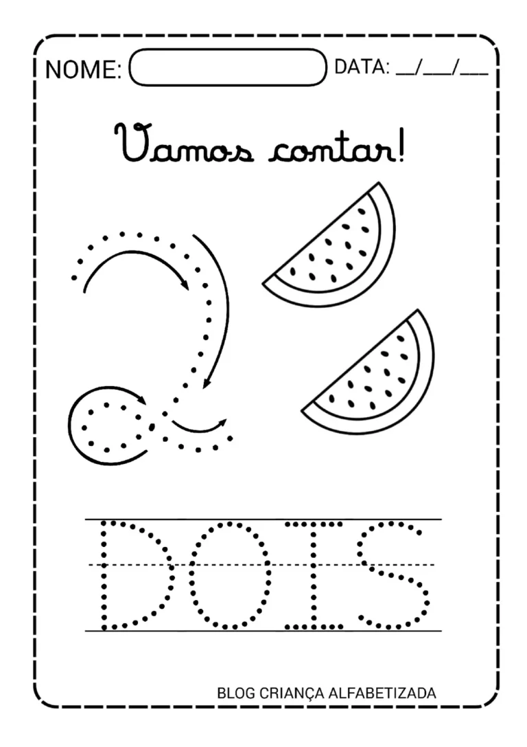 Numerais 1 a 10 Pontilhados: Atividade para Imprimir (PDF) — p2 | Atividades Educação Infantil (ensinoja.com.br)