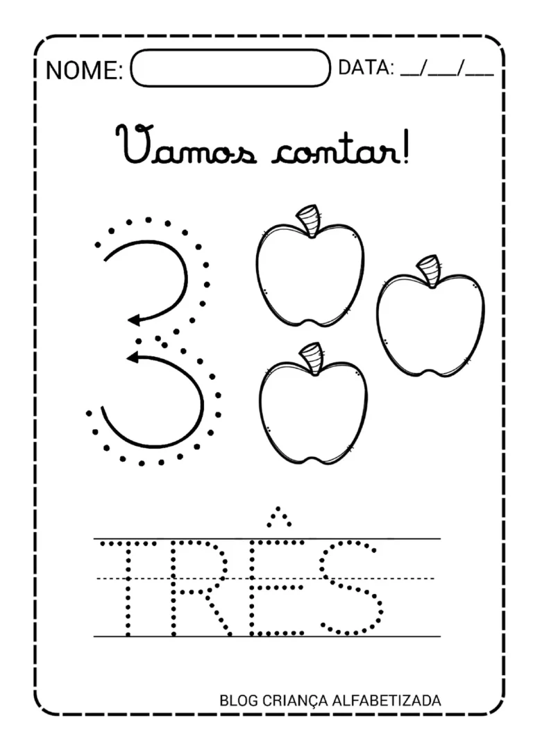 Numerais 1 a 10 Pontilhados: Atividade para Imprimir (PDF) — p3 | Atividades Educação Infantil (ensinoja.com.br)