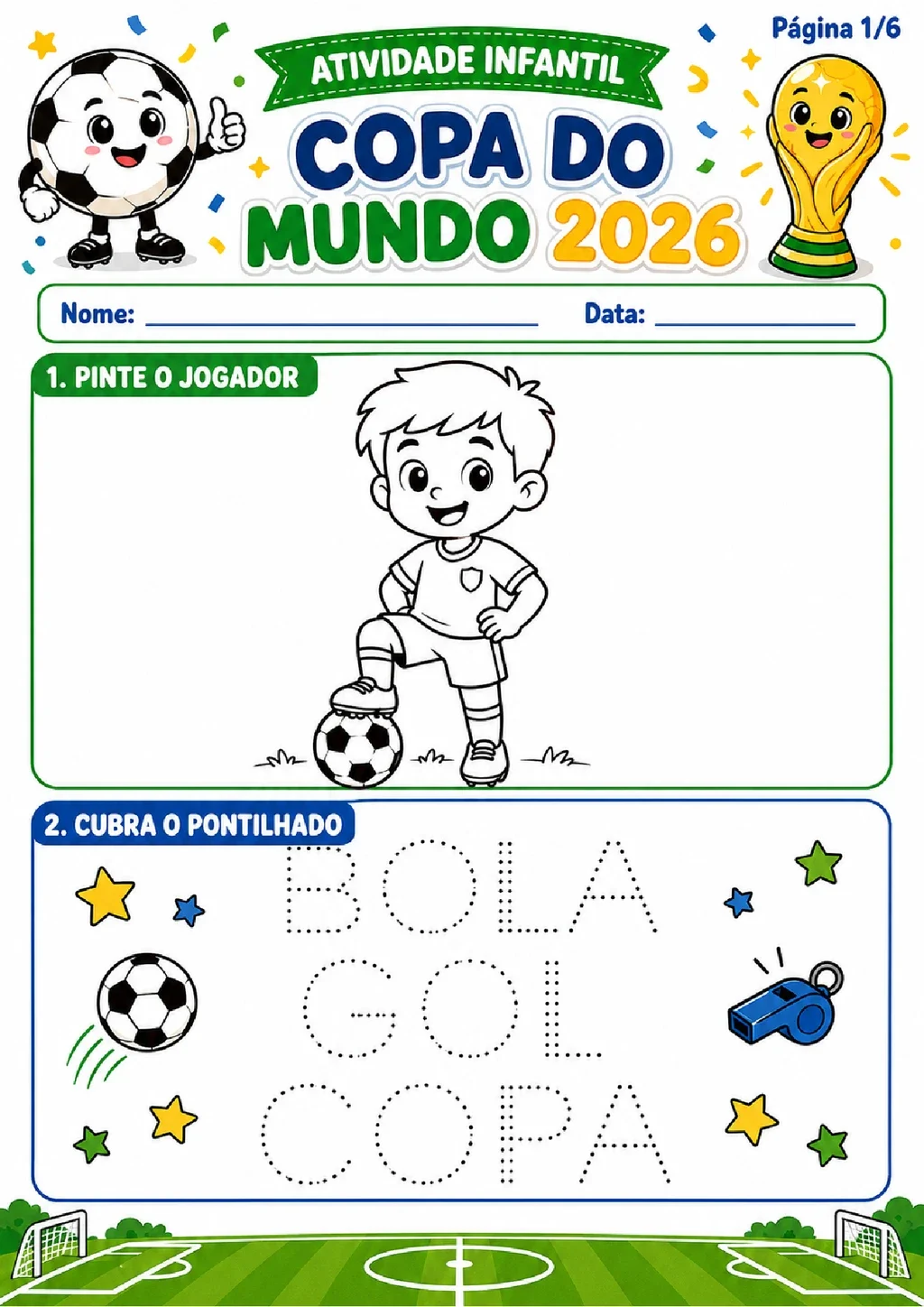 Atividade Infantil Copa do Mundo 2026 em PDF com 6 Páginas — p1 | Atividades Educação Infantil (ensinoja.com.br)