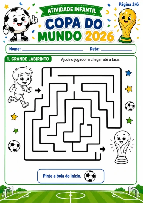 Atividade Infantil Copa do Mundo 2026 em PDF com 6 Páginas — p3 | Atividades Educação Infantil (ensinoja.com.br)