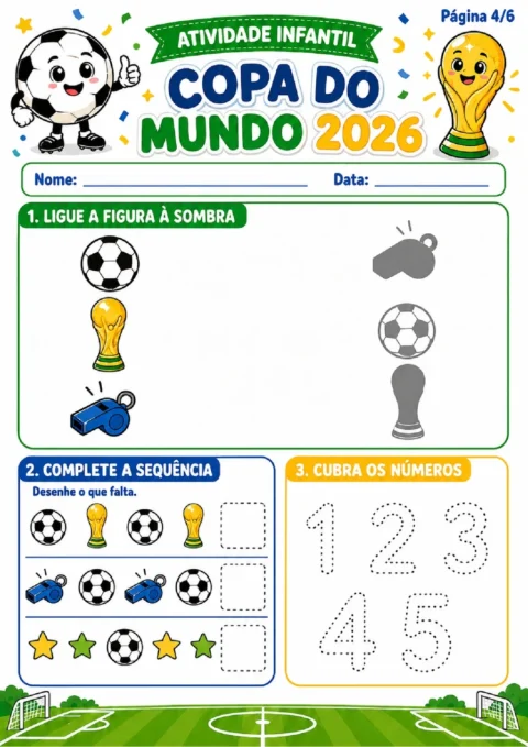 Atividade Infantil Copa do Mundo 2026 em PDF com 6 Páginas — p4 | Atividades Educação Infantil (ensinoja.com.br)