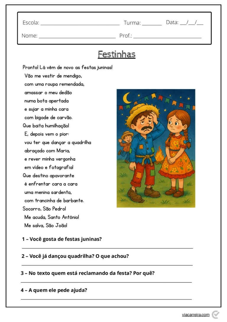 Atividades com Textos de Festa Junina em PDF com 14 Páginas — p3 | Atividades Educação Infantil (ensinoja.com.br)