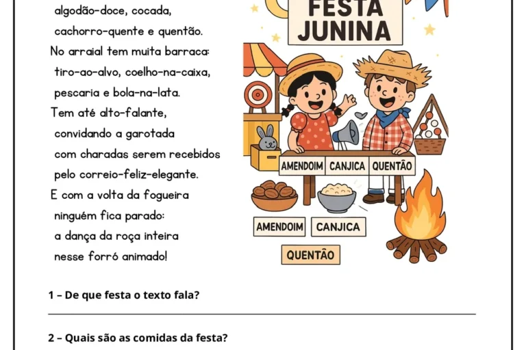 Atividades com Textos de Festa Junina em PDF com 14 Páginas — p4 | Atividades Educação Infantil (ensinoja.com.br)