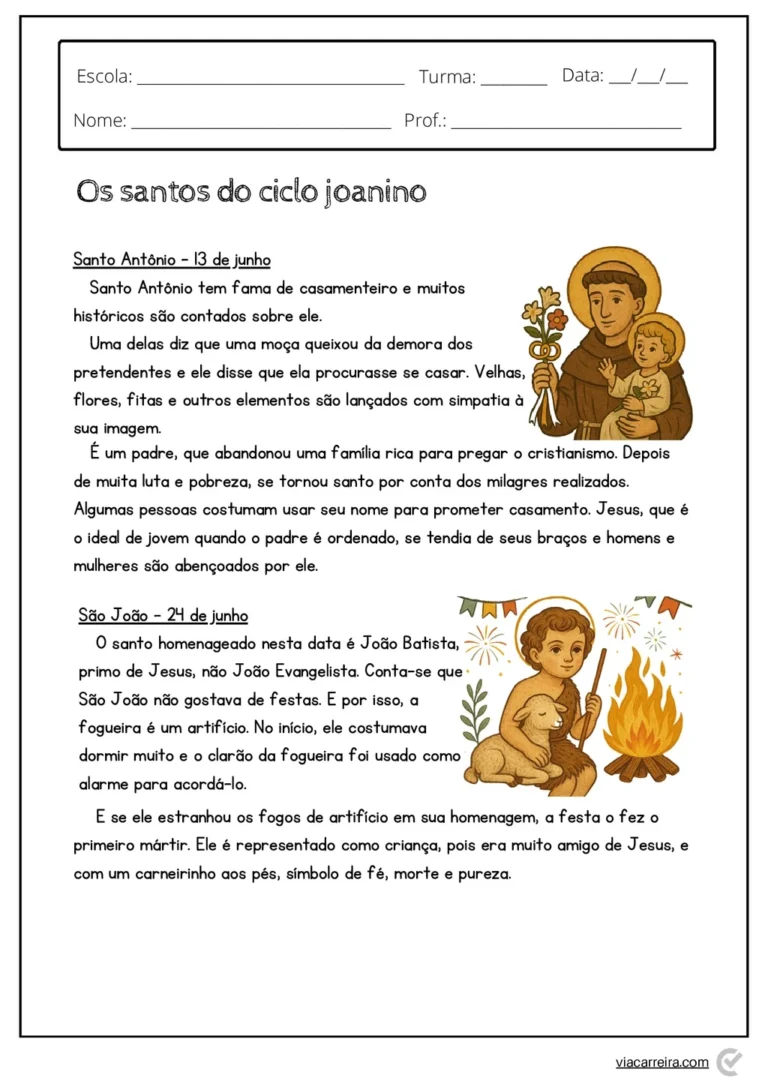 Atividades com Textos de Festa Junina em PDF com 14 Páginas — p6 | Atividades Educação Infantil (ensinoja.com.br)