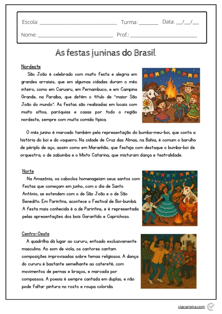 Atividades com Textos de Festa Junina em PDF com 14 Páginas — p8 | Atividades Educação Infantil (ensinoja.com.br)