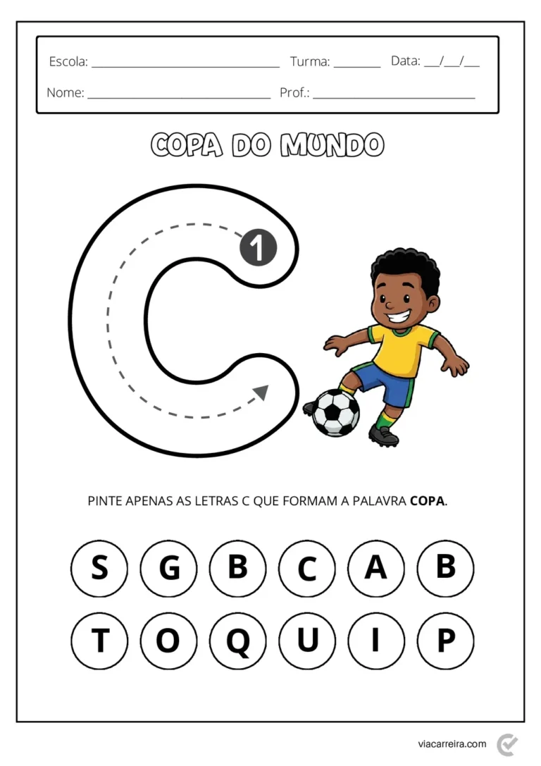 Atividades Copa do Mundo 2026 em PDF com 29 Páginas — p20 | Atividades Educação Infantil (ensinoja.com.br)