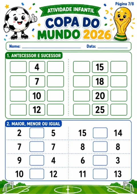 Atividades Copa do Mundo 2026 para 1º e 2º Ano em PDF com 8 Páginas — p7 | Atividades Educação Infantil (ensinoja.com.br)