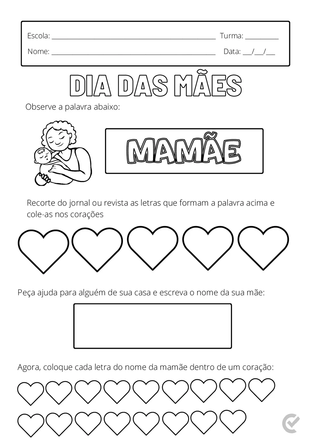 Atividades Dia das Mães em PDF – 14 Páginas — p1 | Atividades Educação Infantil (ensinoja.com.br)