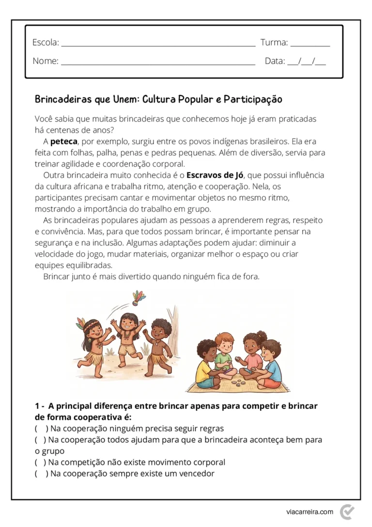 Atividades para o 3° ano de Educação Fisica em PDF — p3 | Atividades Educação Infantil (ensinoja.com.br)
