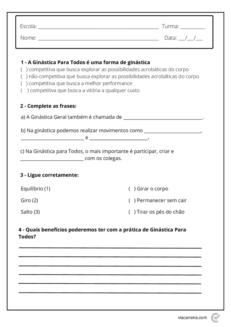 Atividades para o 3° ano de Educação Fisica em PDF — p19 | Atividades Educação Infantil (ensinoja.com.br)