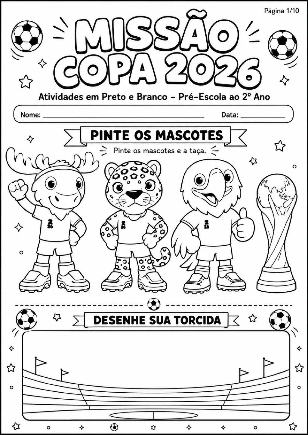 Missão Copa 2026 - Atividades em PDF com 8 Páginas — p1 | Atividades Educação Infantil (ensinoja.com.br)