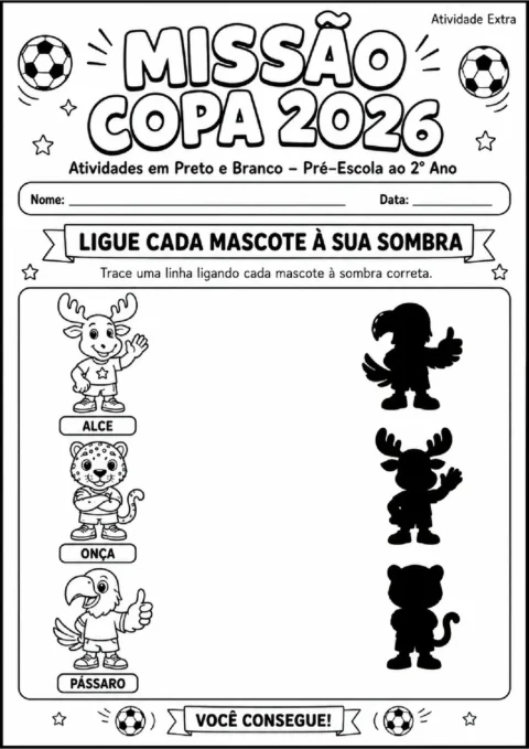 Missão Copa 2026 - Atividades em PDF com 8 Páginas — p8 | Atividades Educação Infantil (ensinoja.com.br)